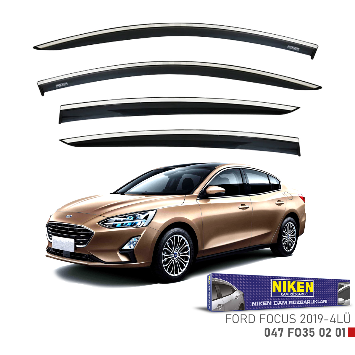 Niken%20Ford%20Focus%202019%20Sonrası%20Kromlu%20Cam%20Rüzgarlığı%204Lü