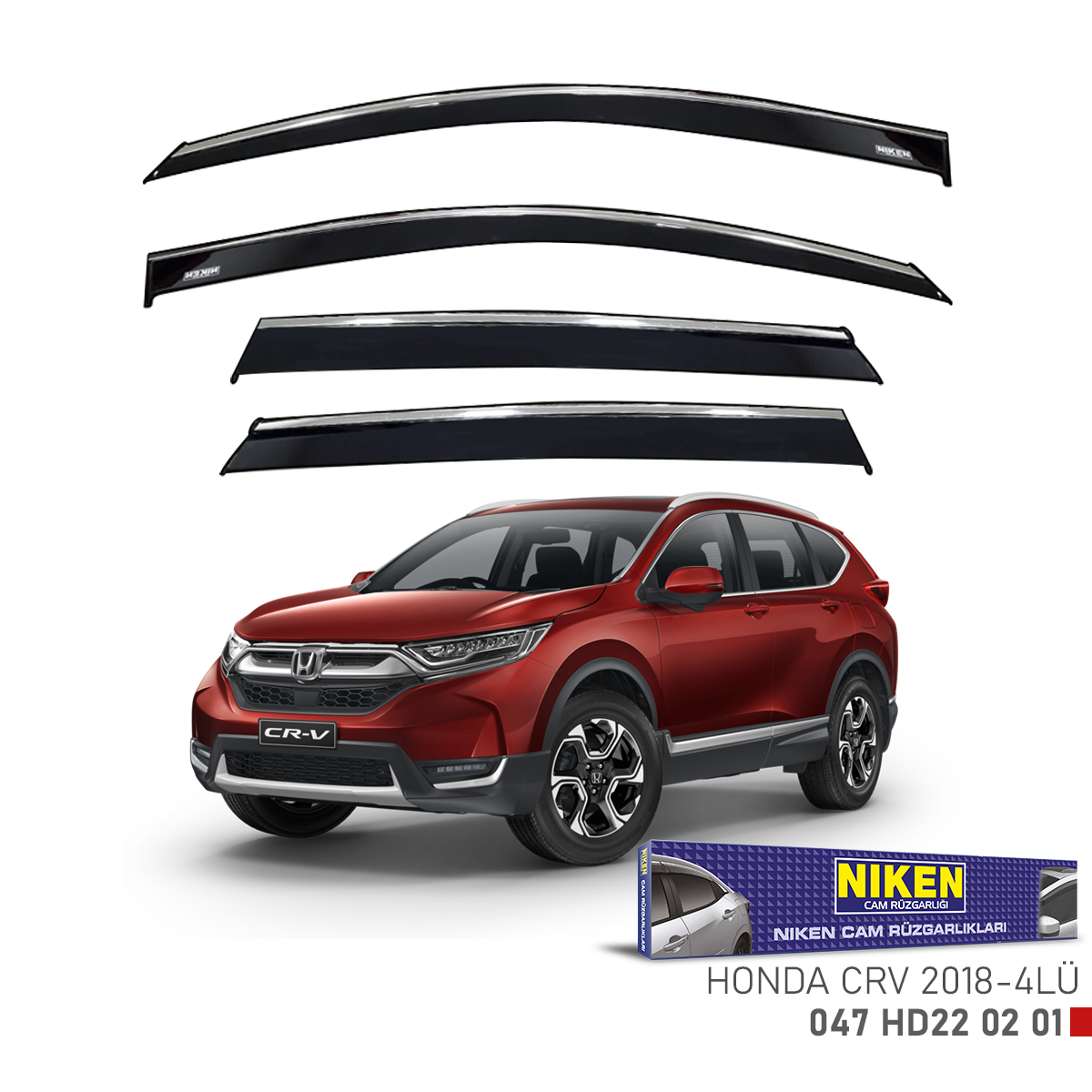 Niken%20Honda%20Crv%202018%20Sonrası%20Kromlu%20Cam%20Rüzgarlığı%204Lü