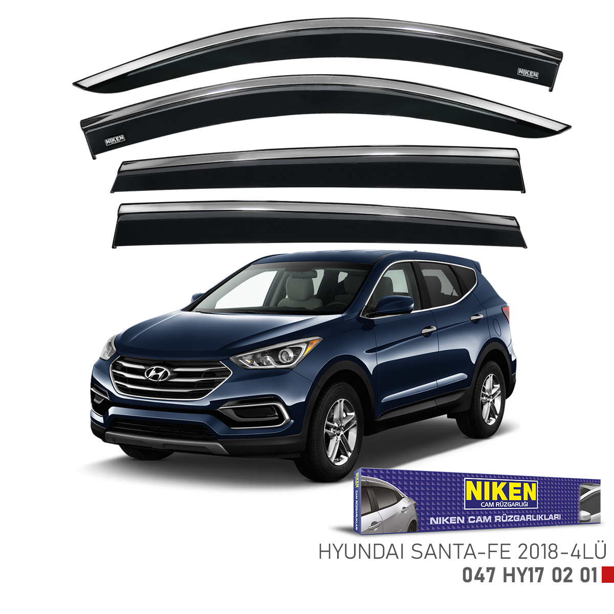 Niken%20Hyundai%20Santa%20Fe%202018%20Sonrası%20Kromlu%20Cam%20Rüzgarlığı%204Lü