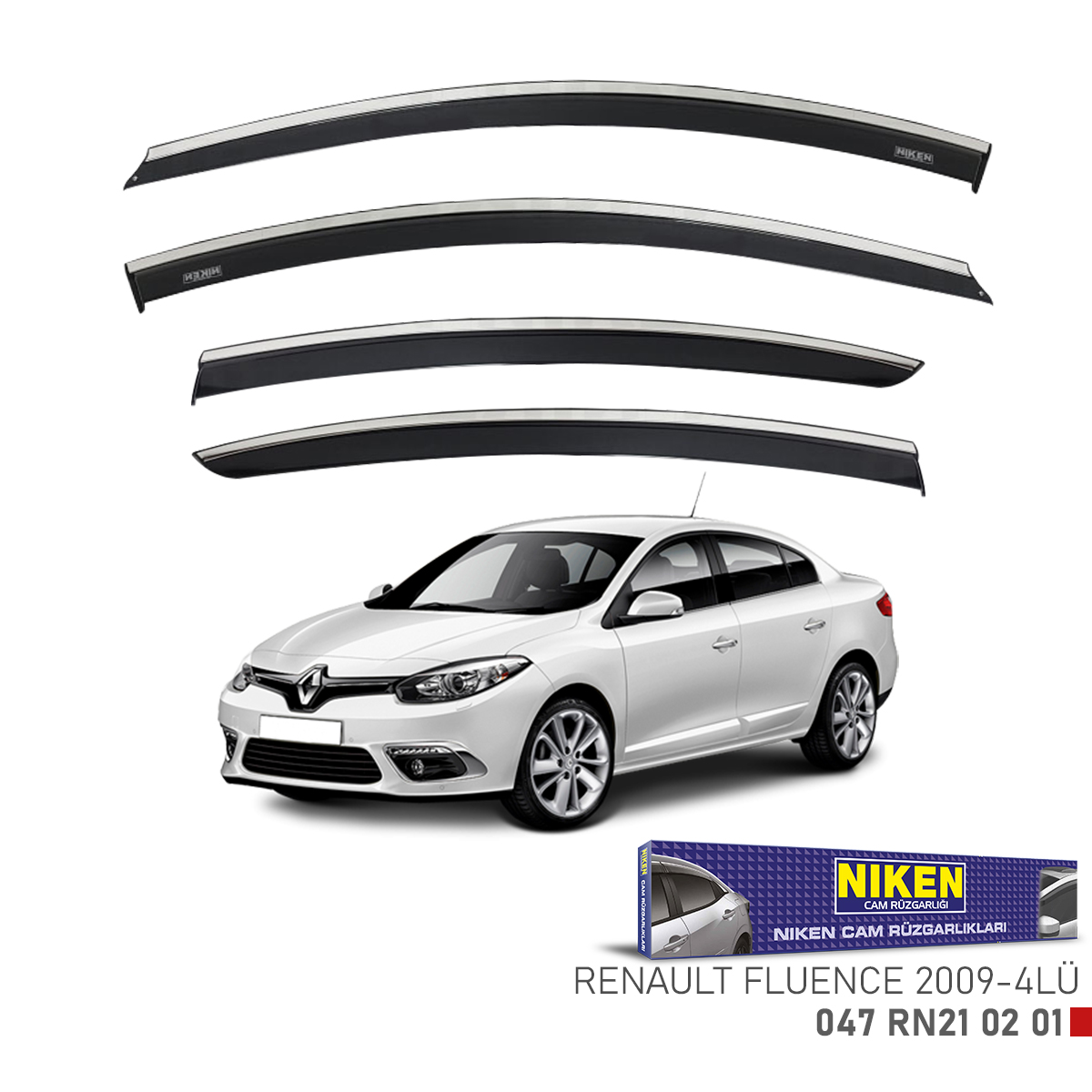 Niken%20Renault%20Fluence%202009%20Sonrası%20Kromlu%20Cam%20Rüzgarlığı%204Lü