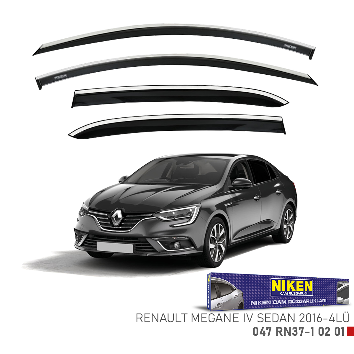 Niken%20Renault%20Megane%204%202016%20Sonrası%20Sedan%20Kromlu%20Cam%20Rüzgarlığı%204Lü