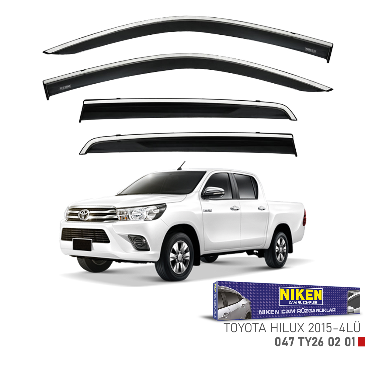 Niken%20Toyota%20Hilux%202015%20Sonrası%20Kromlu%20Cam%20Rüzgarlığı%204Lü