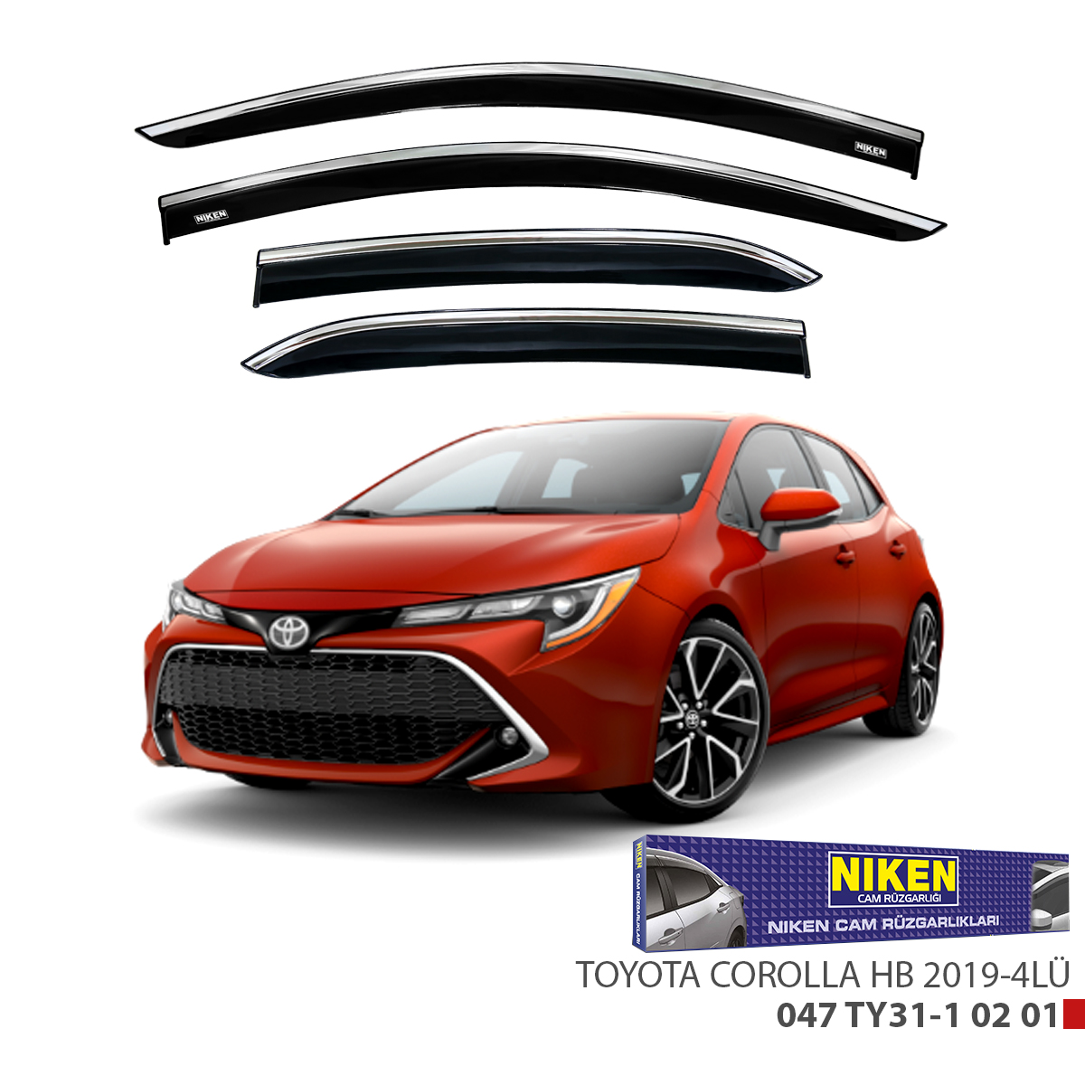 Niken%20Toyota%20Corolla%20Hb%202019%20Sonrası%20Kromlu%20Cam%20Rüzgarlığı%204Lü