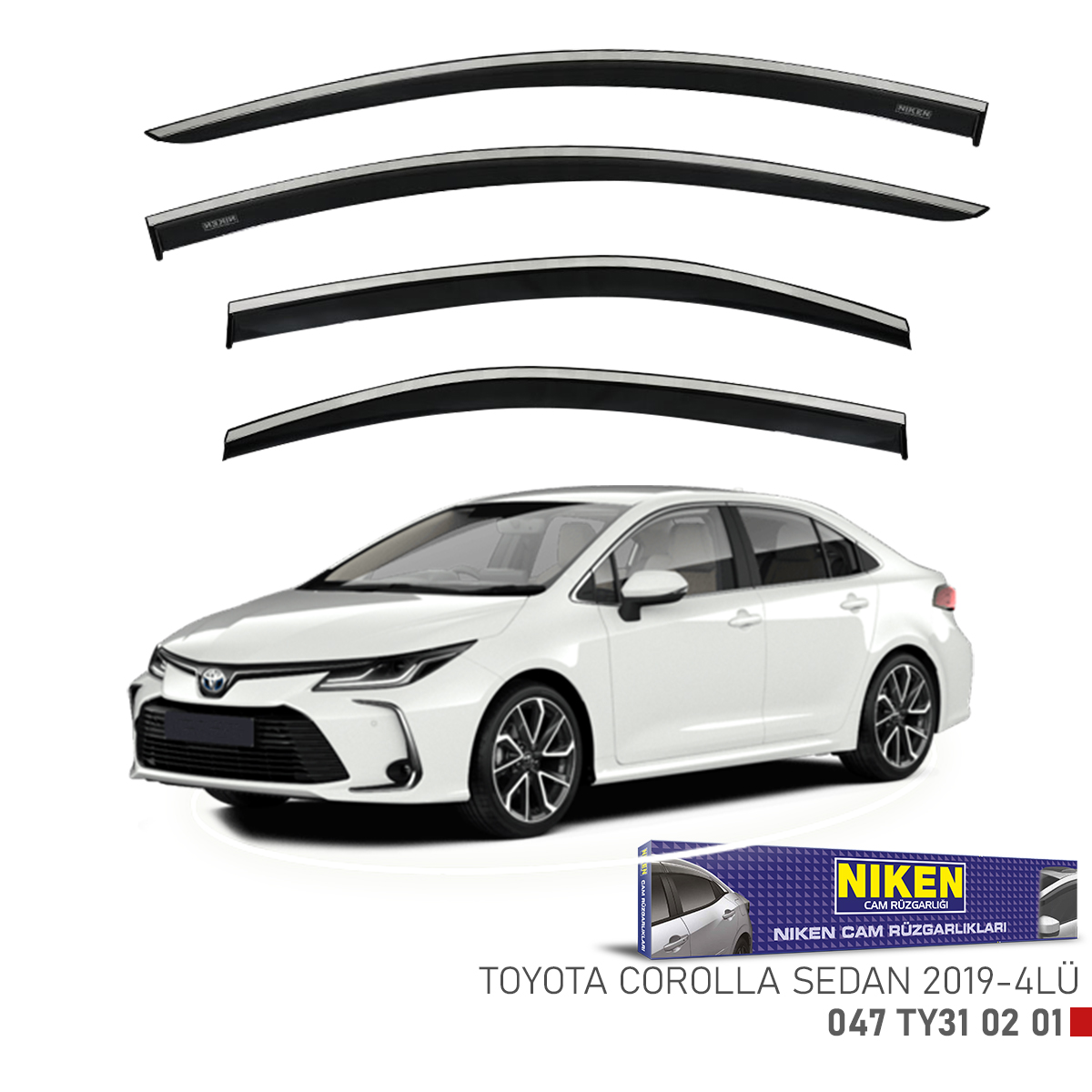 Niken%20Toyota%20Corolla%20Sedan%202019%20Sonrası%20Kromlu%20Cam%20Rüzgarlığı%204Lü