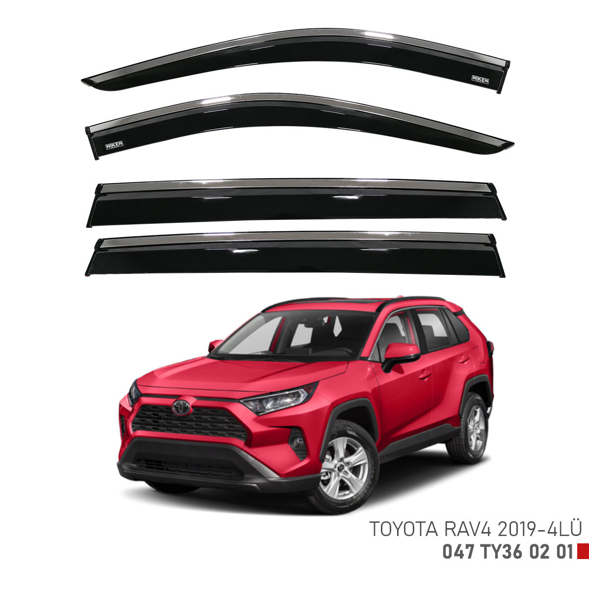 Niken%20Toyota%20Rav4%202019%20Sonrası%20Kromlu%20Cam%20Rüzgarlığı%204Lü