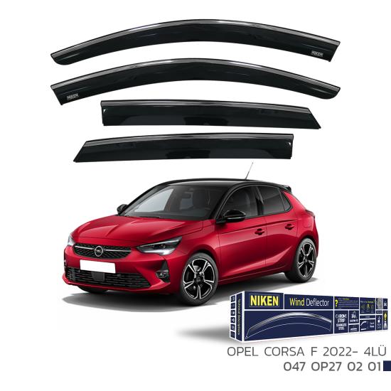 Niken Opel Corsa F 2022 Sonrası Uyumlu Kromlu Cam Rüzgarlığı 4Lü