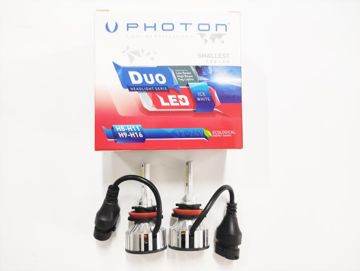 Photon Duo H11 12V-24V Uyumlu  Led Xenon Beyaz 6000 Lümen Headlight